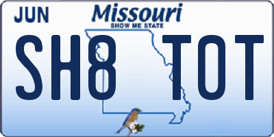 MO license plate SH8T0T