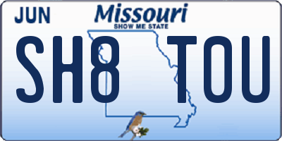 MO license plate SH8T0U