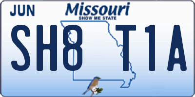 MO license plate SH8T1A