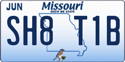 MO license plate SH8T1B
