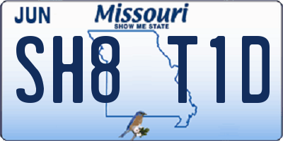 MO license plate SH8T1D