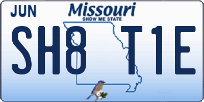MO license plate SH8T1E