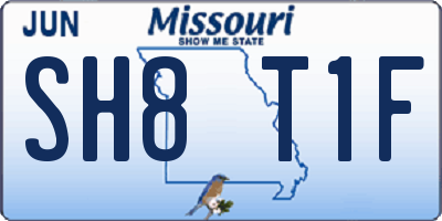 MO license plate SH8T1F