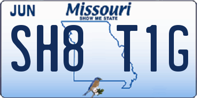 MO license plate SH8T1G