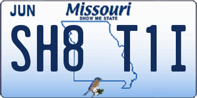 MO license plate SH8T1I