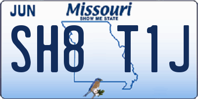 MO license plate SH8T1J