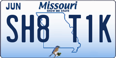 MO license plate SH8T1K