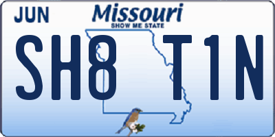 MO license plate SH8T1N