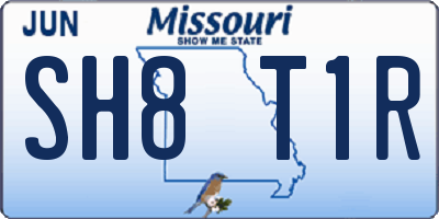 MO license plate SH8T1R
