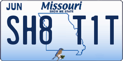 MO license plate SH8T1T