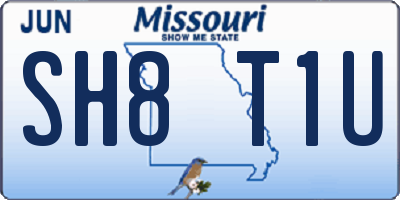 MO license plate SH8T1U