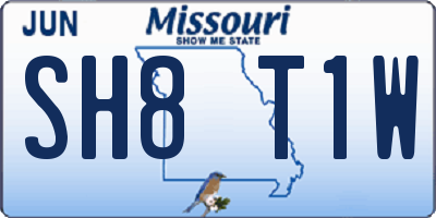 MO license plate SH8T1W