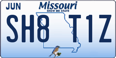 MO license plate SH8T1Z