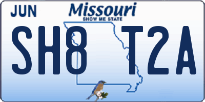 MO license plate SH8T2A