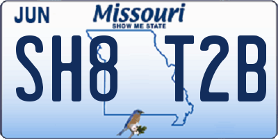 MO license plate SH8T2B
