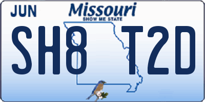 MO license plate SH8T2D