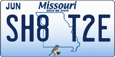 MO license plate SH8T2E