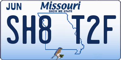 MO license plate SH8T2F