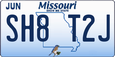 MO license plate SH8T2J