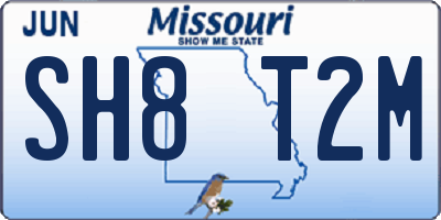 MO license plate SH8T2M