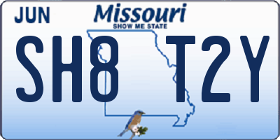 MO license plate SH8T2Y