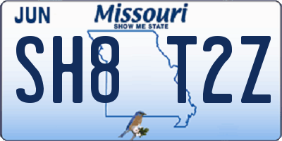 MO license plate SH8T2Z