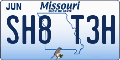 MO license plate SH8T3H