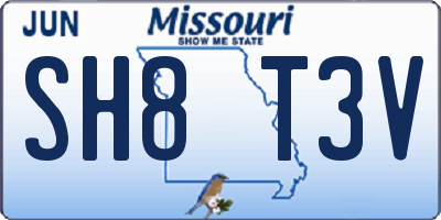MO license plate SH8T3V