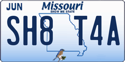 MO license plate SH8T4A