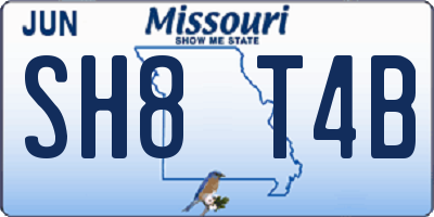 MO license plate SH8T4B