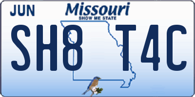 MO license plate SH8T4C