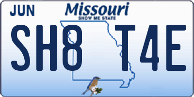 MO license plate SH8T4E