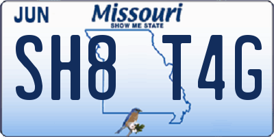 MO license plate SH8T4G