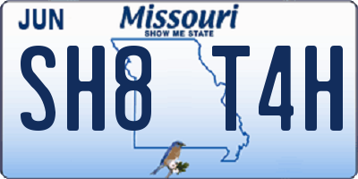 MO license plate SH8T4H