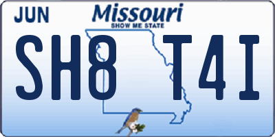 MO license plate SH8T4I
