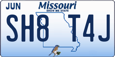 MO license plate SH8T4J