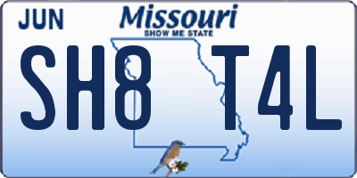 MO license plate SH8T4L