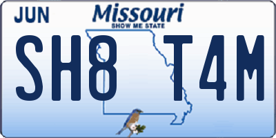 MO license plate SH8T4M