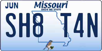 MO license plate SH8T4N