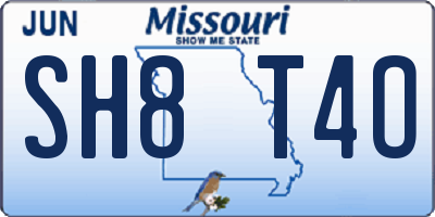 MO license plate SH8T4O