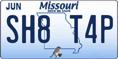 MO license plate SH8T4P