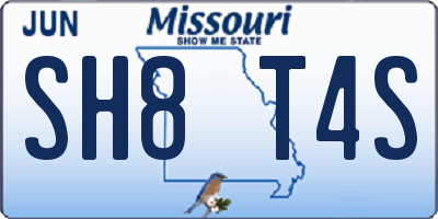 MO license plate SH8T4S