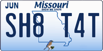 MO license plate SH8T4T
