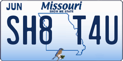 MO license plate SH8T4U