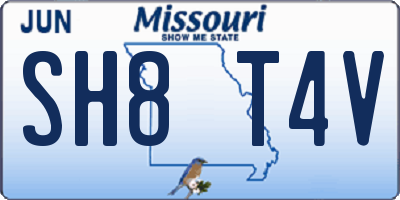 MO license plate SH8T4V