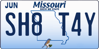 MO license plate SH8T4Y