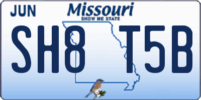 MO license plate SH8T5B