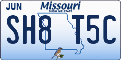 MO license plate SH8T5C