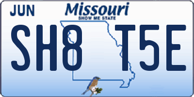 MO license plate SH8T5E
