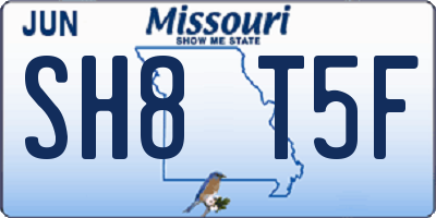 MO license plate SH8T5F